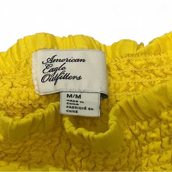 American Eagle Outfitters Y2K Yellow Smocked Ruffle Skirt Size M - Picture 2 of 3
